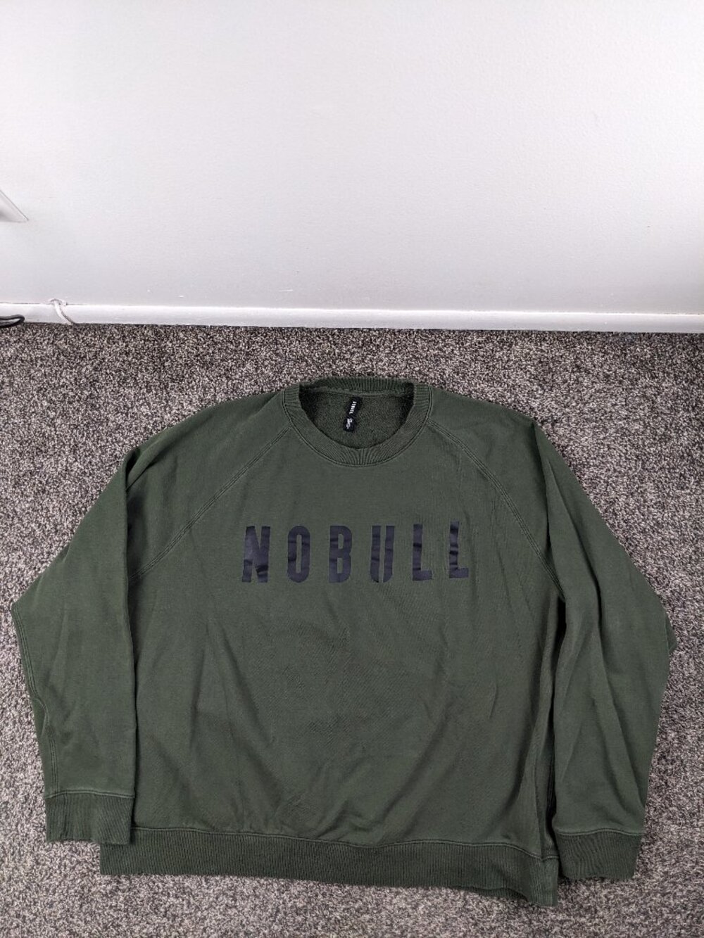 Nobull Sweatshirt Mens 2XL Soft French Terry Crewneck Stretch Dark Army Green